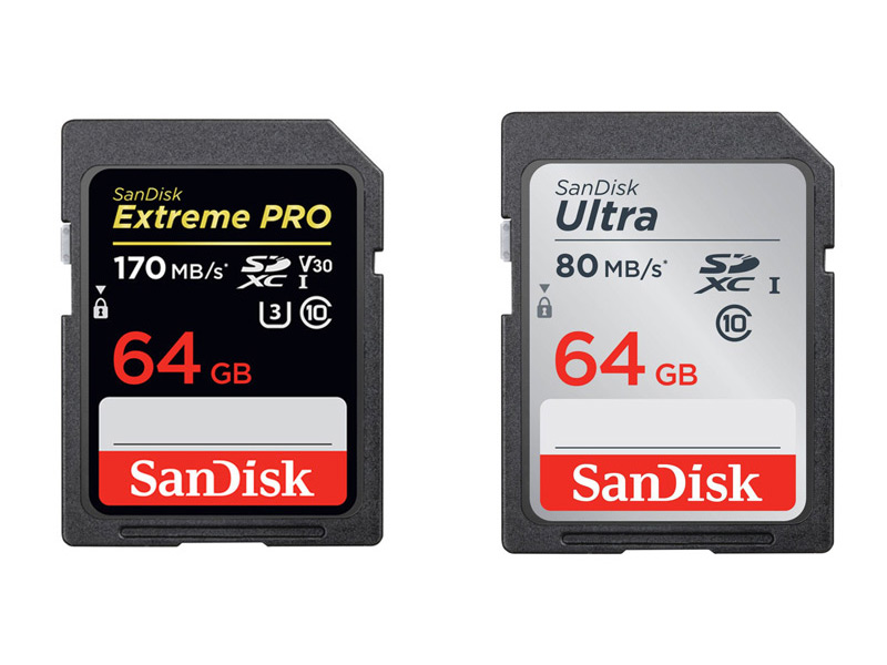 مقایسه SanDisk 64GB Ultra UHS-I SDHC و SanDisk 64GB Extreme PRO 170 MB/s UHS-I SDXC