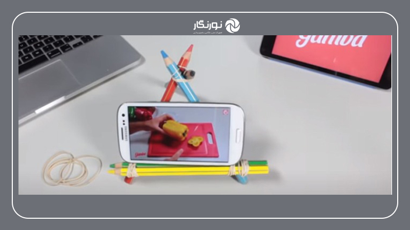 ساخت استند موبایل؛ روش هفتم ساخت استند موبایل: ساخت سهپایه گوشی با مداد