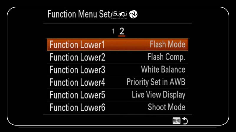 تنظیم منوی (Function Menu Set.)