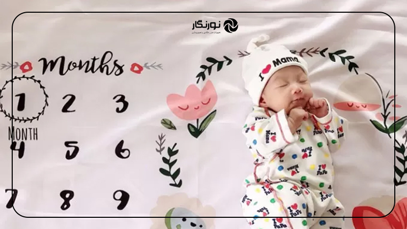 ایده عکس یک ماهگی نوزاد
