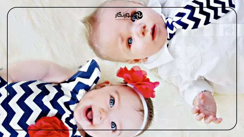 ژست عکس نوزاد دوقلو