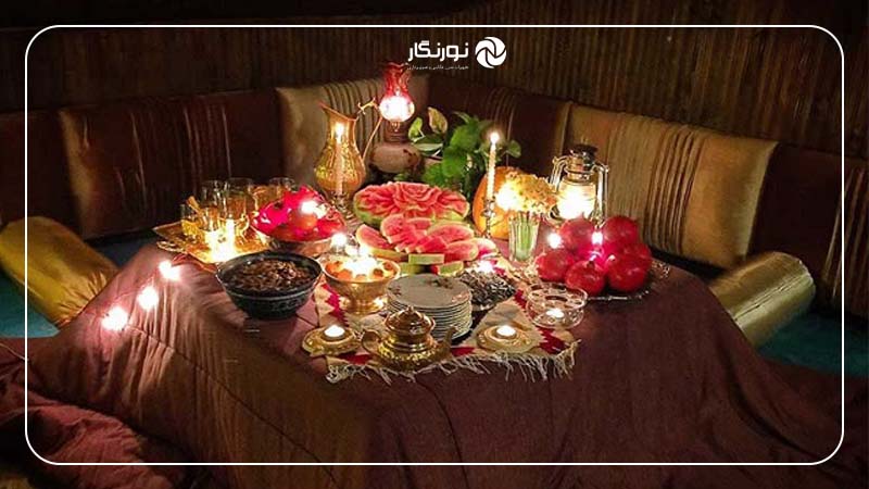 چیدمان یلدایی در عکس‌ها: ترکیبی از سنت و مدرنیته برای عروس و داماد