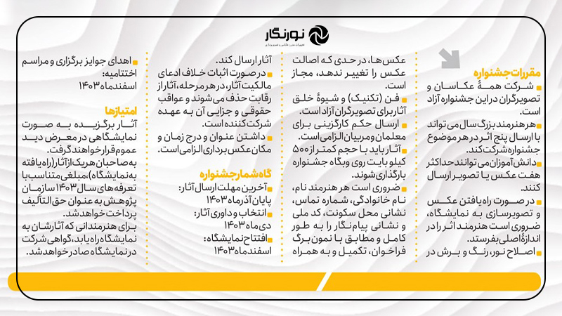 مقررات جشنواره