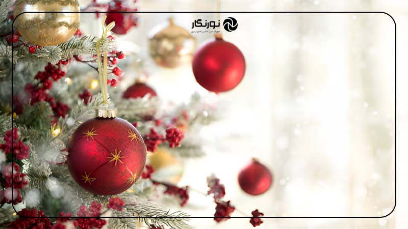 فوکوس روی جزئیات تزئینات کریسمس