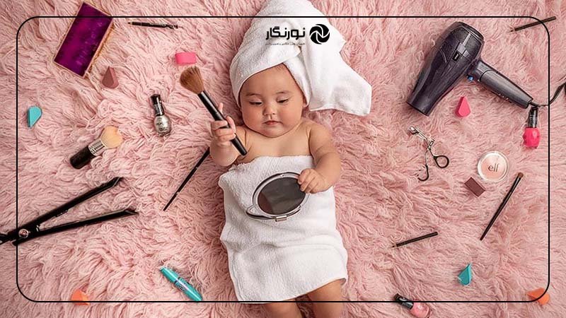 آماده شدن برای عکاسی از نوزاد
