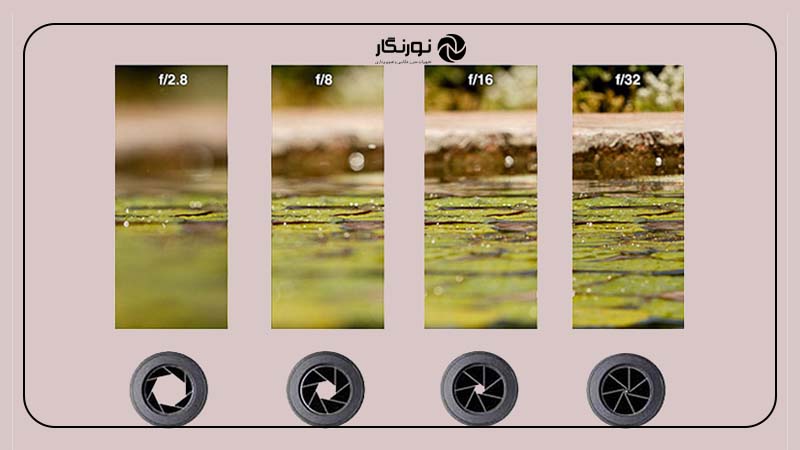 تاثیر اندازه دیافراگم در نور ورودی و عمق میدان