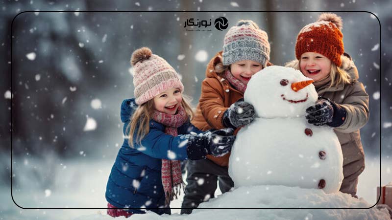 عکس با آدم برفی