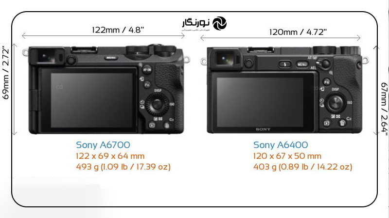 مقایسه کامل Sony A6400 و Sony A6700؛ تغییرات در کنترلها و دسترسی به دکمهها