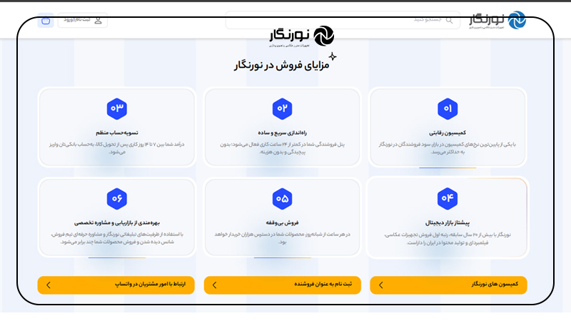 مزایای همکاری در فروش با نورنگار