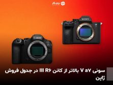 سونی a7 V بالاتر از کانن R6 III در جدول فروش ژاپن