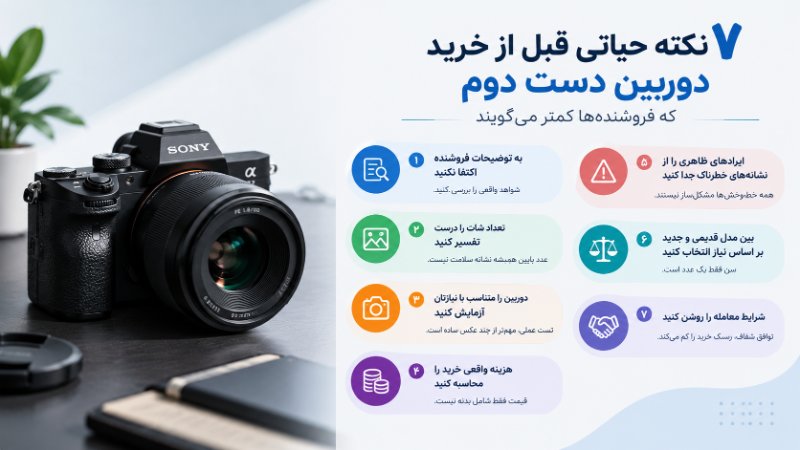 ۷ نکته حیاتی قبل از خرید دوربین دست دوم