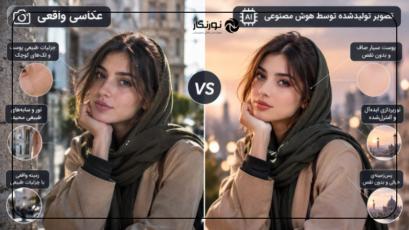 تفاوت عکاسی واقعی با تصویر تولیدشده توسط هوش مصنوعی