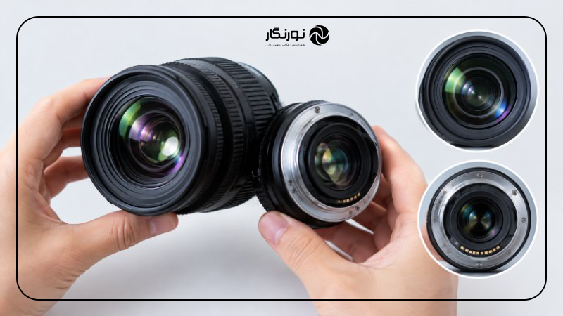 بررسی عدسی جلو و عقب لنز دوربین برای تشخیص قارچ و خط‌وخش