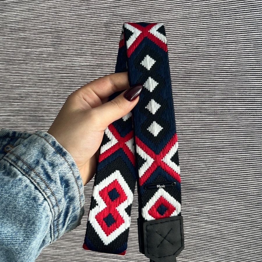 بند دوربین طرح صورتی سورمه ای Bandino Dark pink design camera strap