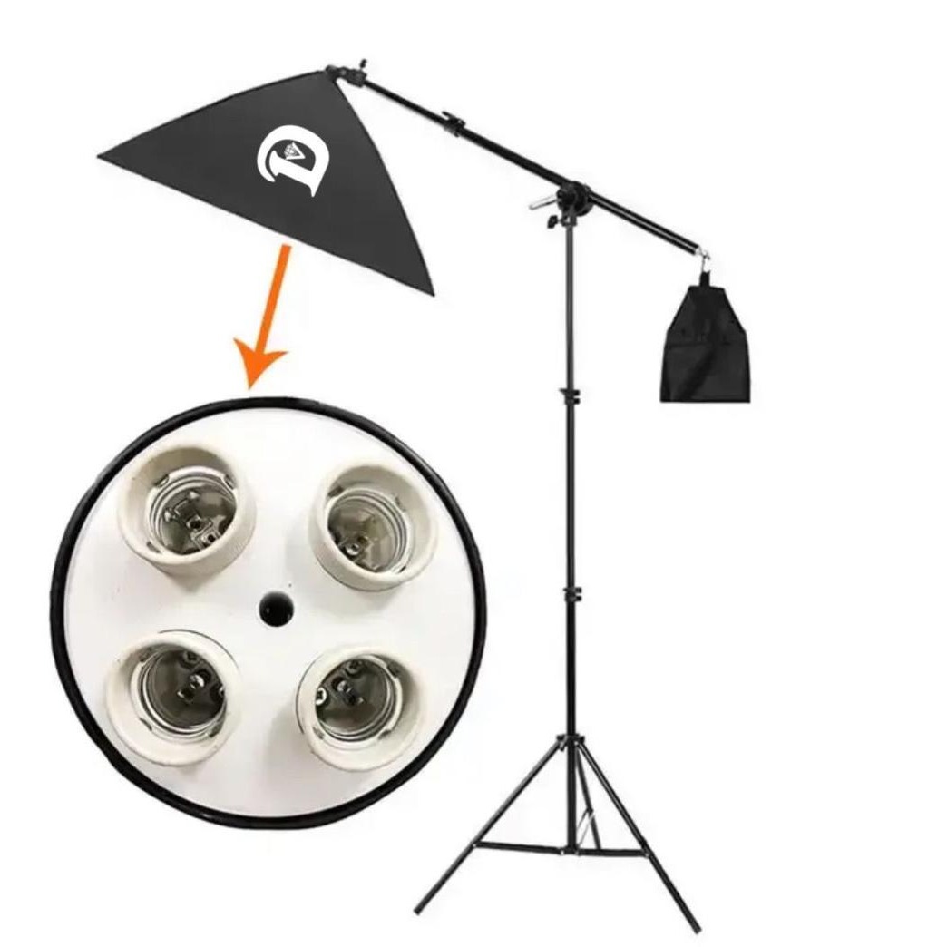 بهترین قیمت برای خرید نور ثابت سافت باكس 4 لامپ بوم استند دياموند Diamond 4 lamps boom stand softbox | مشاوره رایگان 0217356
