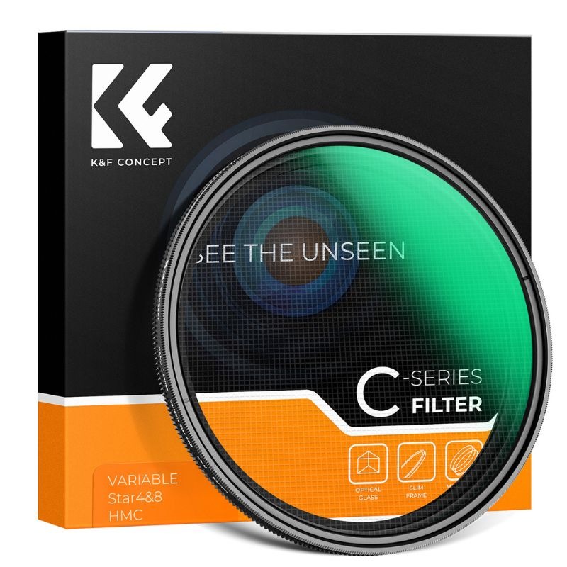فیلتر لنز K&F Concept 82mm Variable Star 4-8 Filter Green Coated