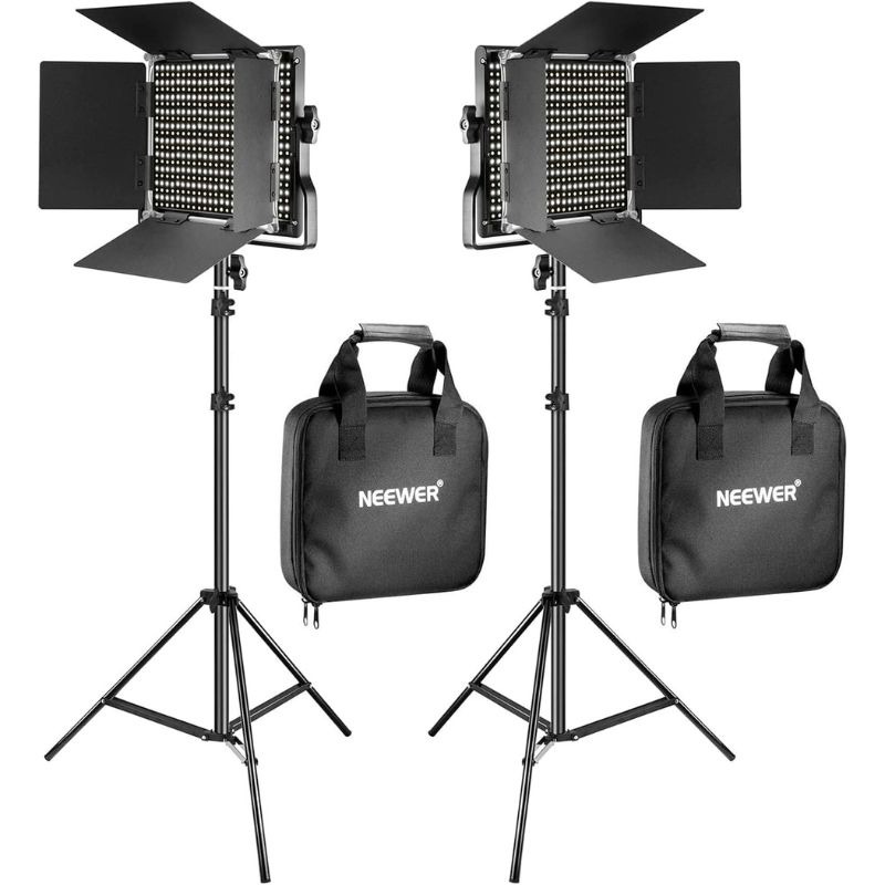 کیت نور نیور با پایه Neewer Bi-Color Video LED 2-Light Kit with Stands