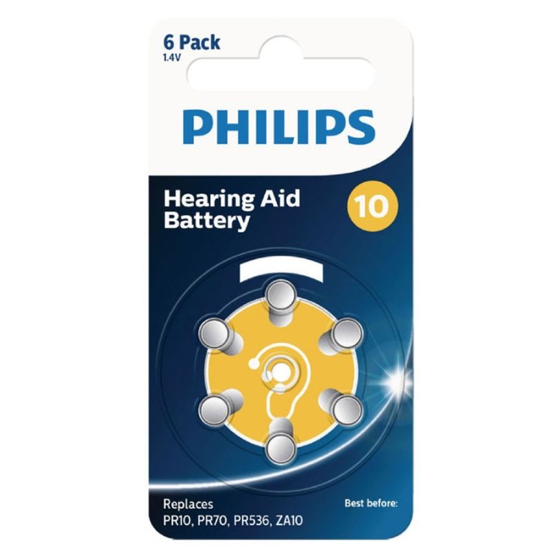 باتری سمعک سایز 10 فیلیپس بسته 6 عددی Philips Size 10 Hearing Aid Battery