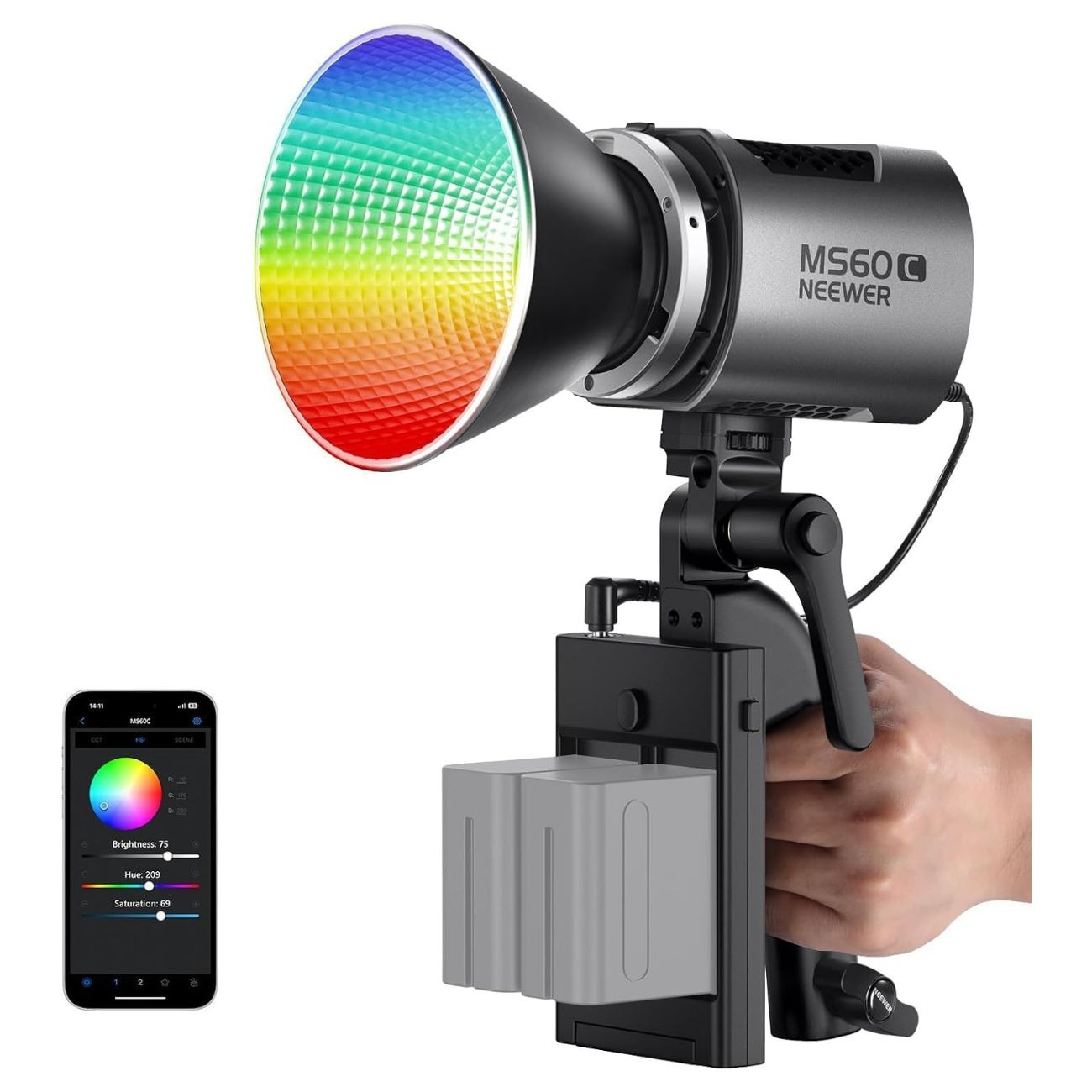 ویدیو لایت نیور Neewer MS60C RGBWW 65W LED Video Light
