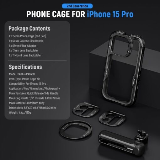 خرید و قیمت کیج و ریگ موبایل نیور NEEWER PA044 Cage for iPhone 15 Pro