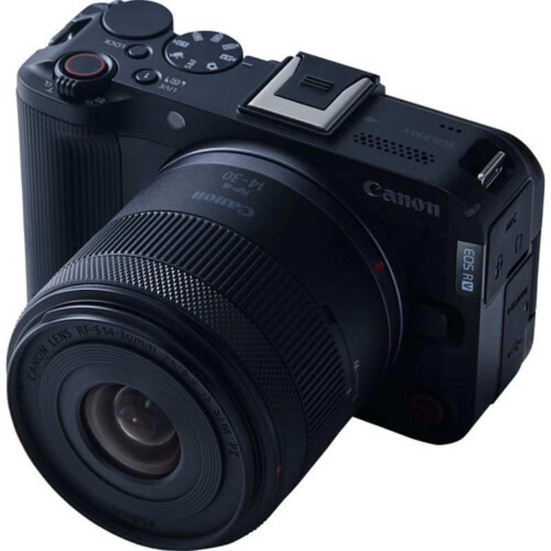 نمای سه رخ دوربین کانن Canon EOS R50 V Mirrorless Camera with 14-30mm f/4-6.3 Lens