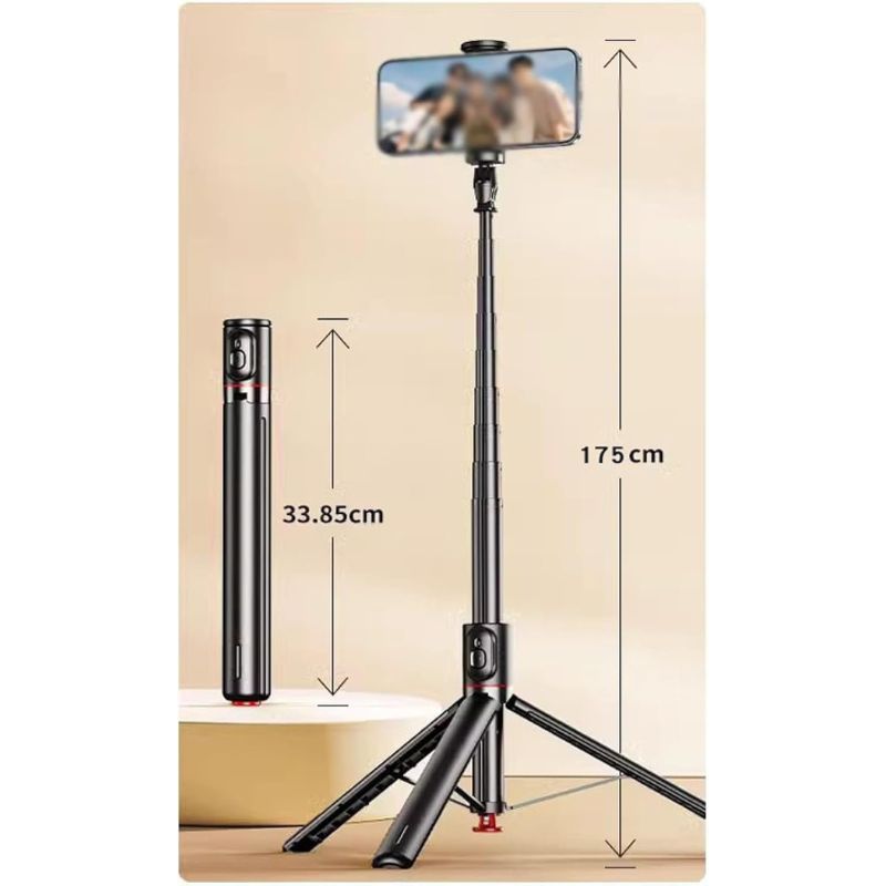 ارتفاع سه پایه سلفی بلوتوثی Generic TT01 Extendable Bluetooth Selfie Stick Tripod