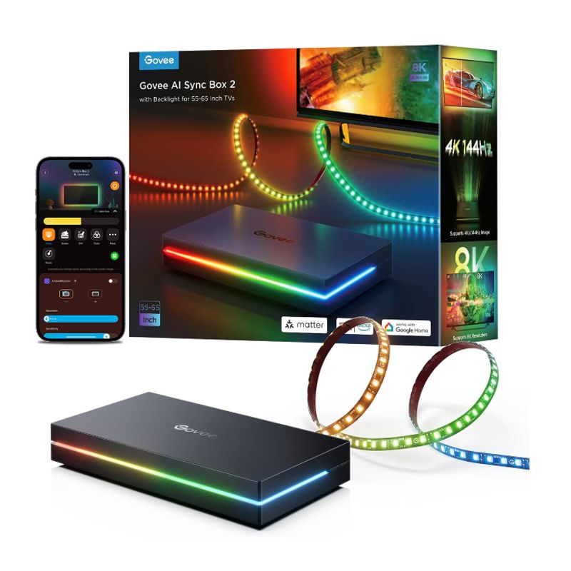 ریسه هوشمند تلویزیون 75-85 اینچ گووی Govee AI Sync Box 2 H6604C