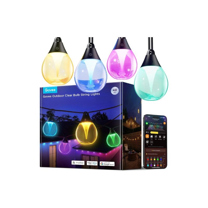 لامپ هوشمند ریسه ای فضای باز گووی Govee Outdoor Clear Bulb String Lights H7025