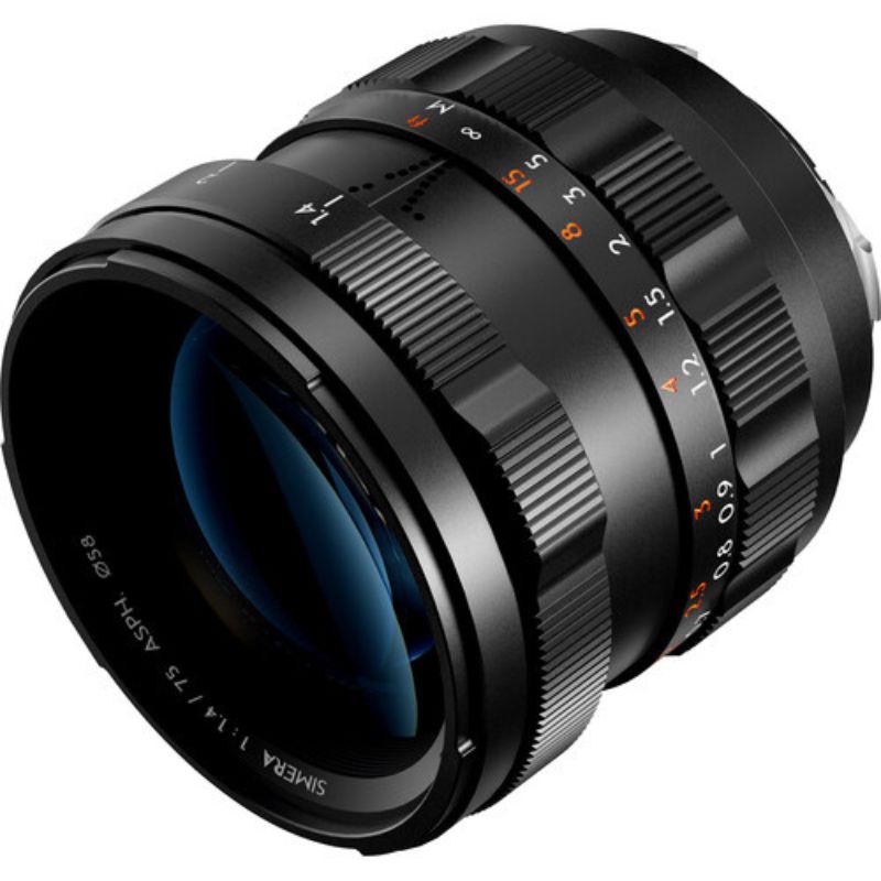 نمای سه رخ لنز تیپوچ Thypoch Simera 75mm f/1.4 ASPH Lens (Leica M, Black)