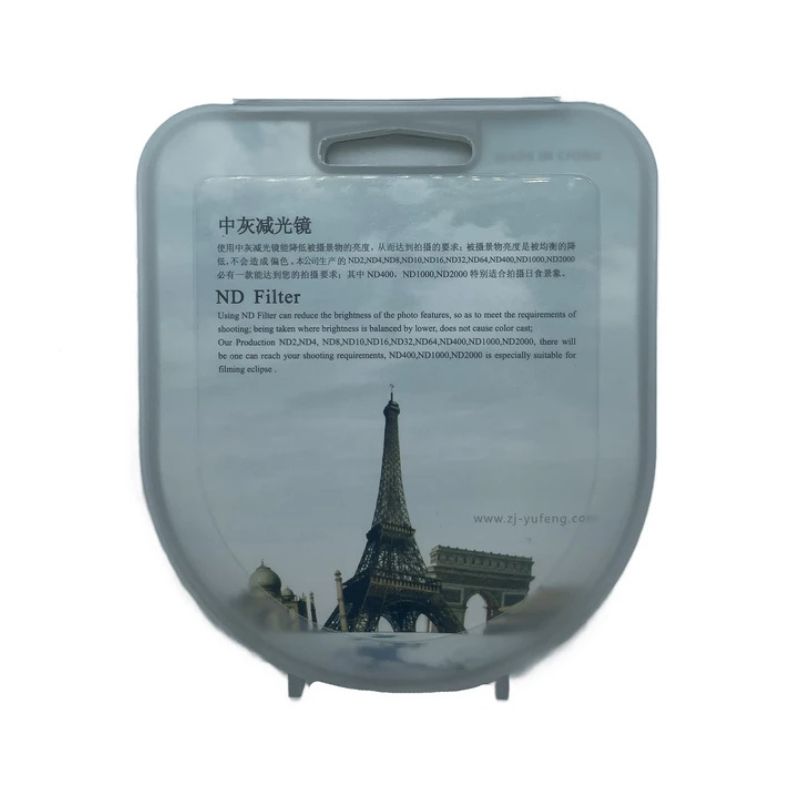 پشت جعبه فیلتر لنز عکاسی ان دی گرینل GREEN-L ND4 72mm Filter