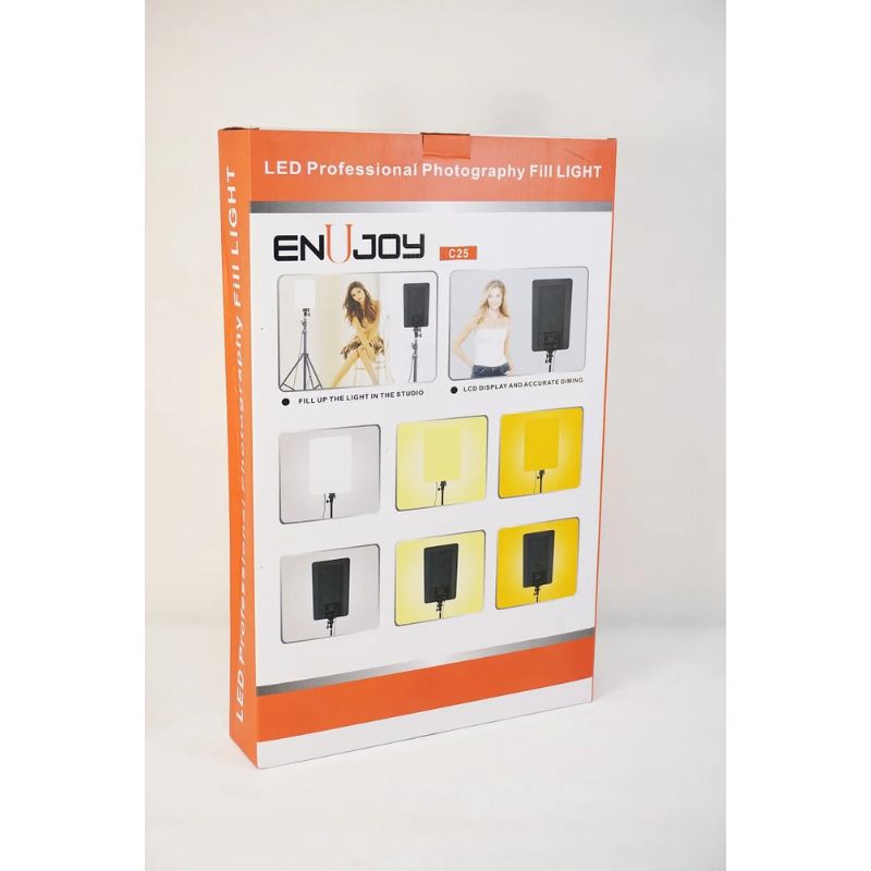 نمای پشت جعبه سافت لايت مستطيل بزرگ ENUJOY C25 RGB 19 inch soft light