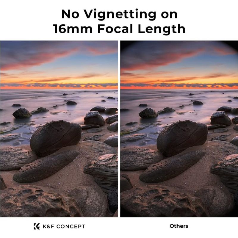 تاثیر فیلتر لنز عکاسی کی اند اف K&F ND2-400 SERIES B 82mm filter lens