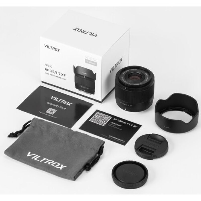 محتوای جعبه لنز ویلتروکس Viltrox AF 25mm f/1.7 Air XF Lens (FUJIFILM X)
