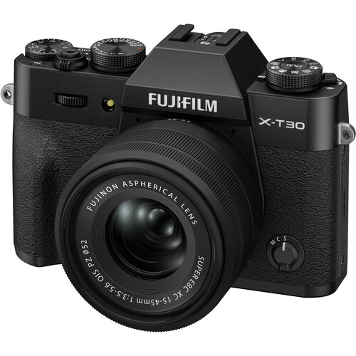 نمای سه رخ با لنز دوربین فوجی FUJIFILM X-T30 III Mirrorless Camera (Black)