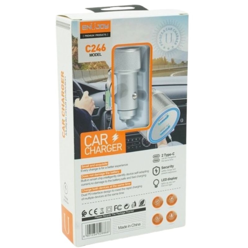 شارژر فندكي دو پورت C246 PD-200W ENUJOY