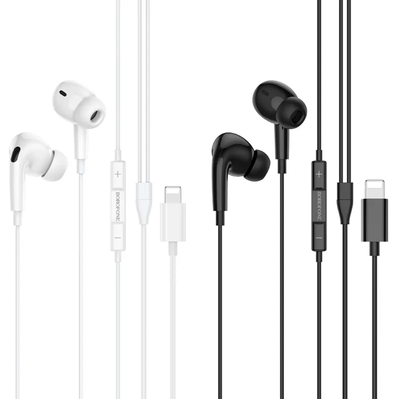 نمای روبرو هندزفری بروفون سیمی با کابل لایتنینگ Borofone BM85 Pro Handsfree