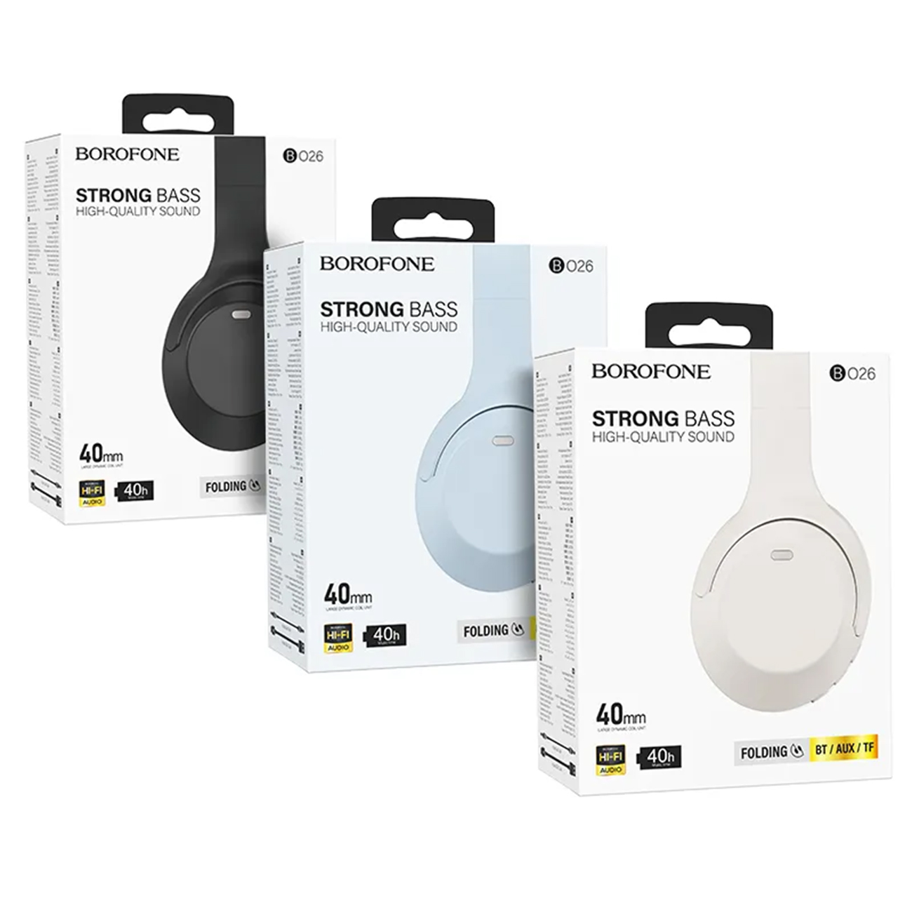 عکس از جعبه هدفون بلوتوثی BO26 بروفون Borofone BO26 Wireless Headphone Blue