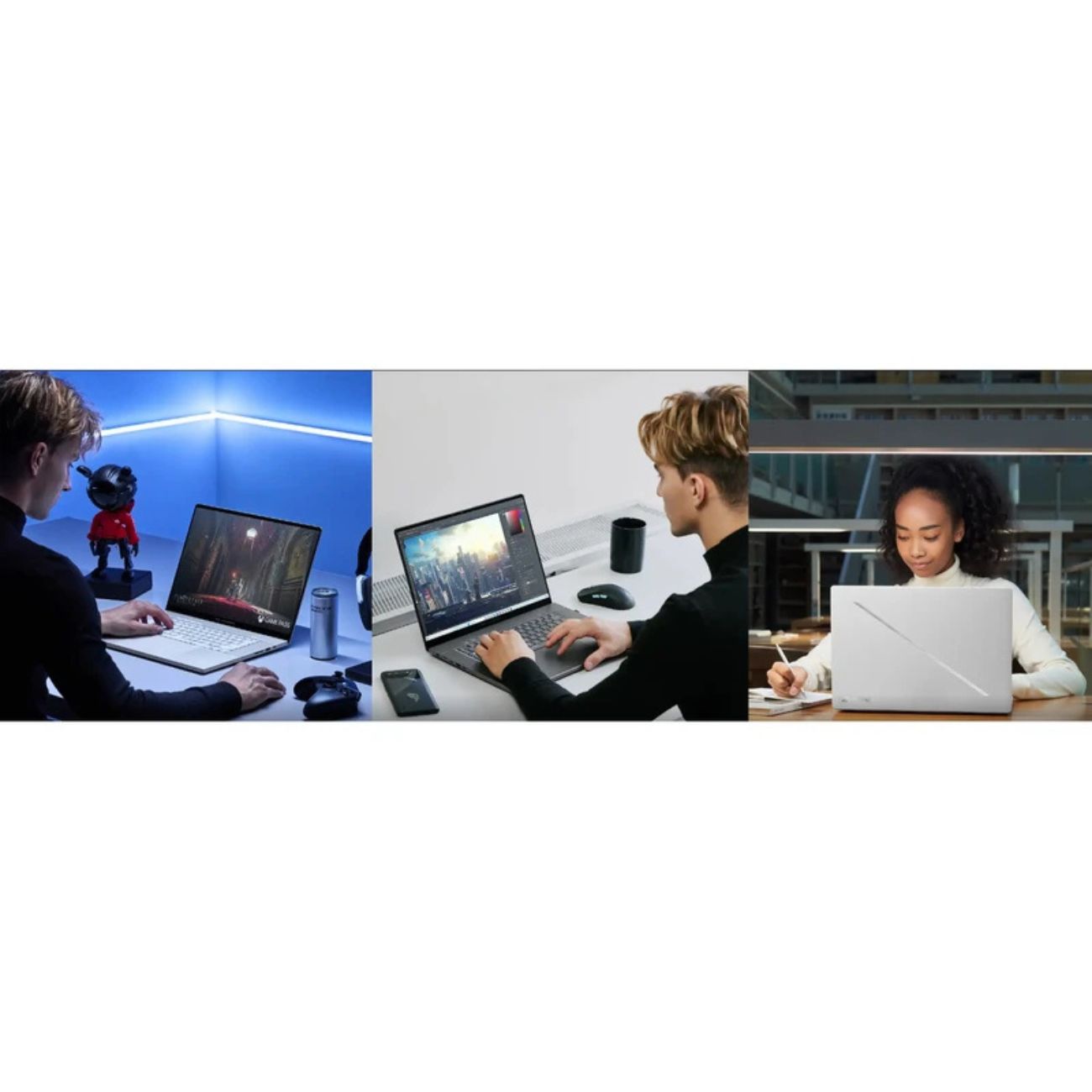 نمای در حال استفاده لپ تاپ ایسوس Asus ROG Zephyrus G16 2025 Gaming Laptop