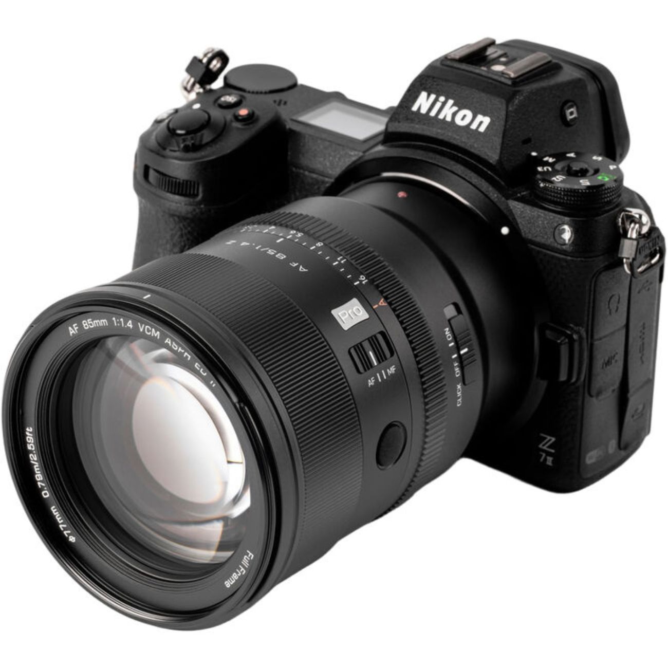 نمای چپ با دوربین لنز وایلتراکس Viltrox 85mm f/1.4 Autofocus Lens for Nikon Z