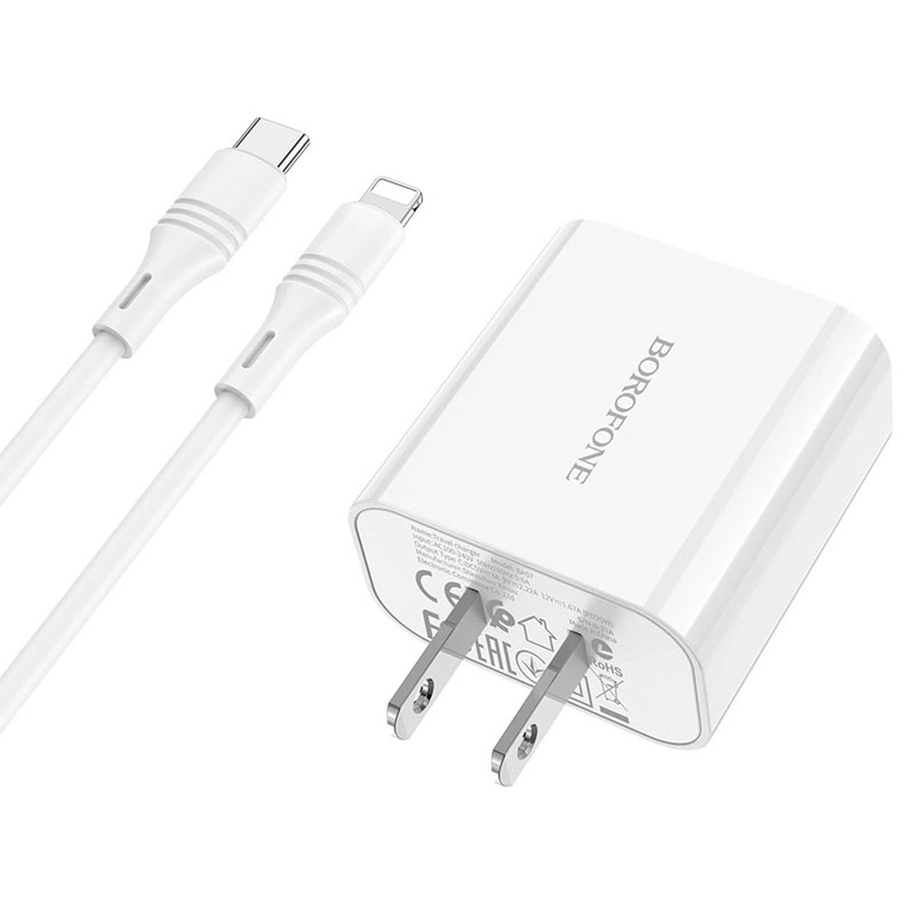 شارژر دیواری بروفون Borofone BA57A 20W Wall Charger with Lightning Cable