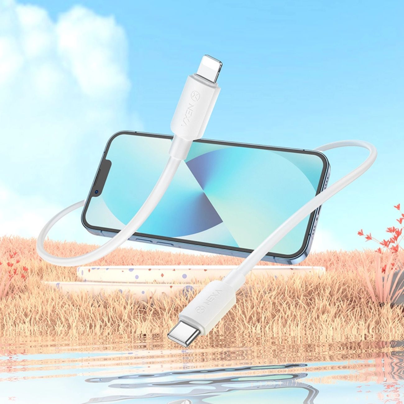 نمای کاربردی کابل شارژ با سری تایپ سی به لایتنینگ نکسا NEXA L3 Hyper PD Type-C to Lightning Charging