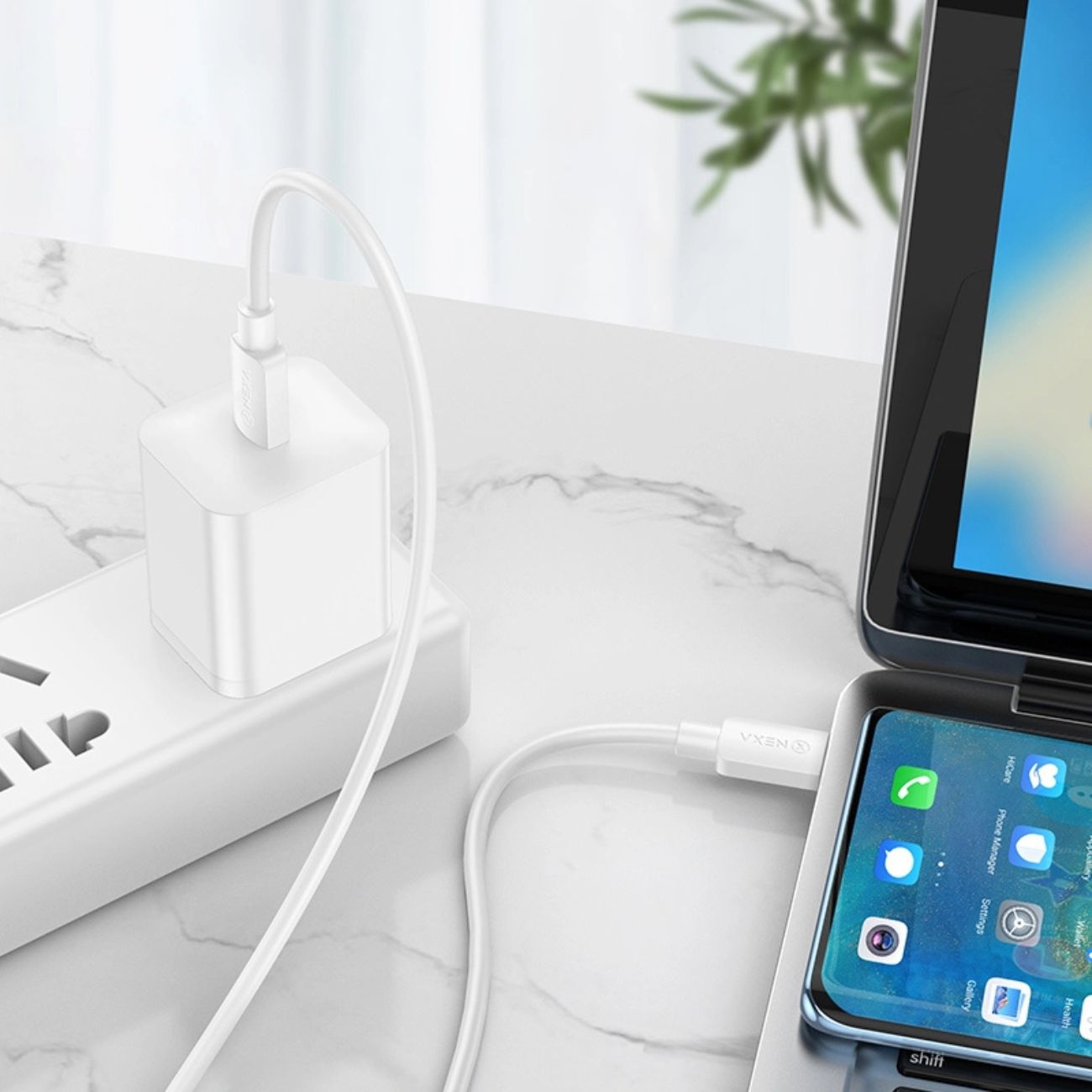 نمای کاربردی کابل شارژ و انتقال دیتا نکسا Nexa L3 Hyper 60W Type-C to Type-C fast charging data cabl