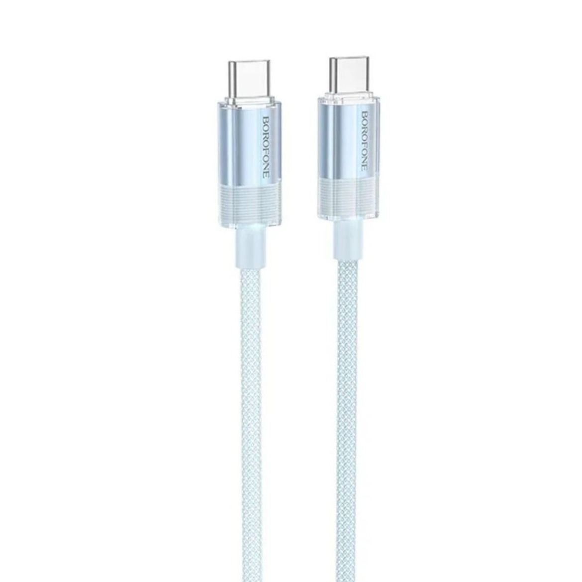 کابل شارژ 60 وات تایپ سی به تایپ سی بروفون Borofone USB-C to USB-C 60W Charging Cable blue