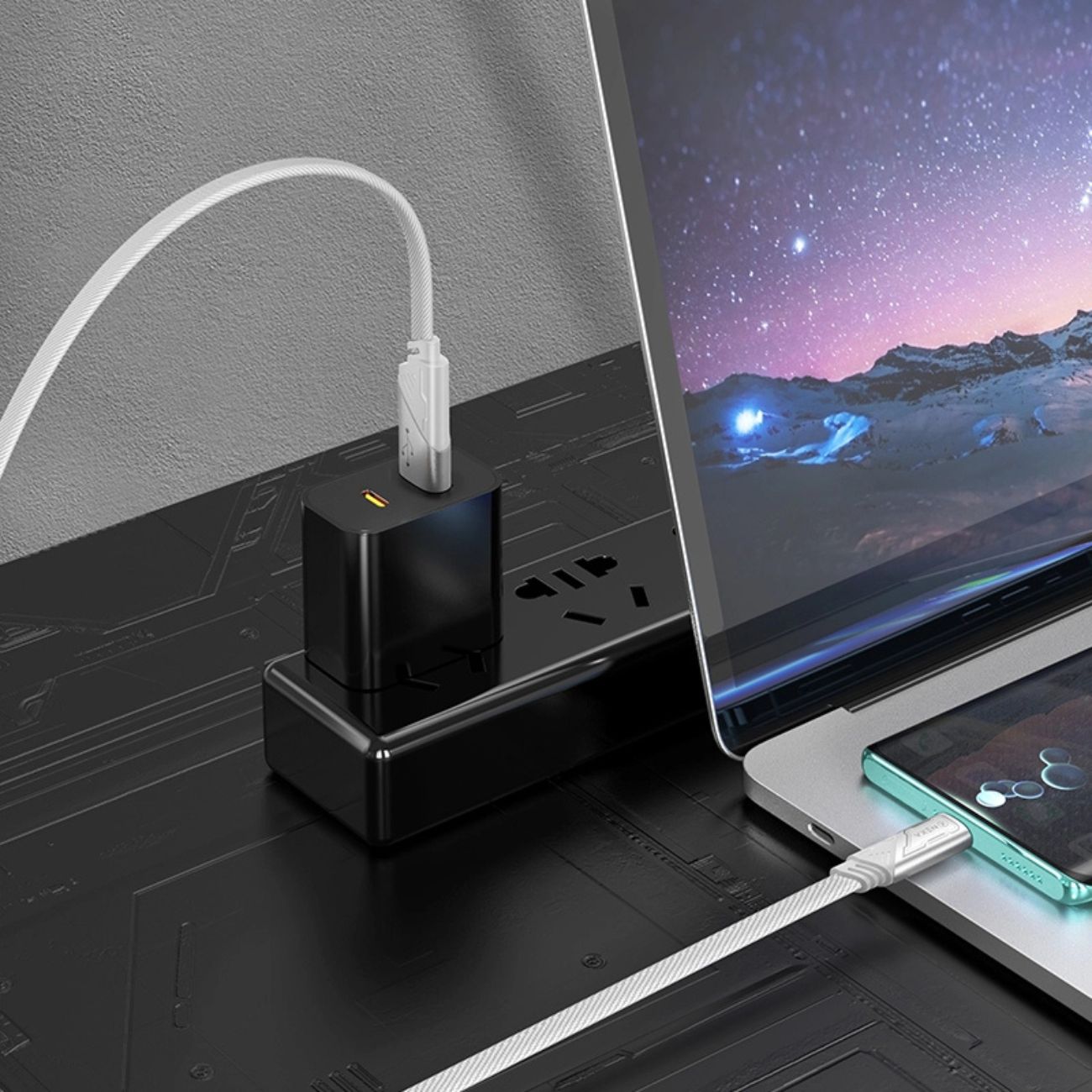 نمای کاربردی کابل شارژ با سری تایپ سی نکسا Nexa L73 Type-C Charging and Data Cable