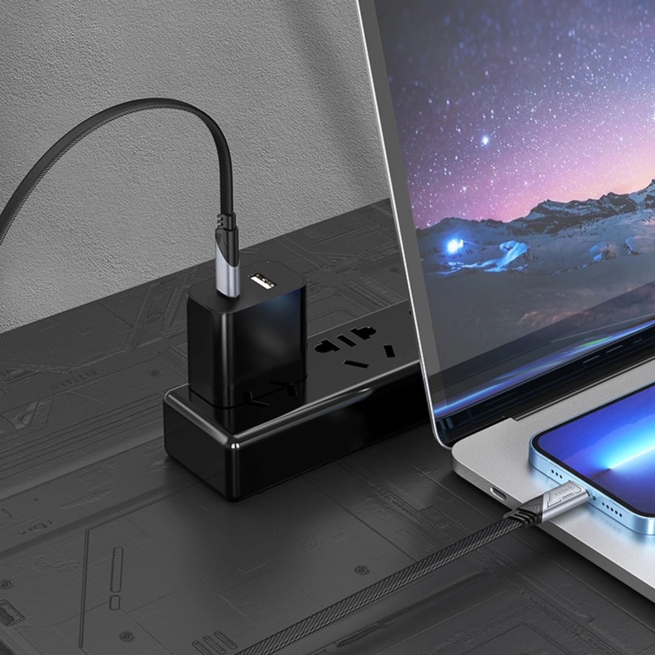 نمای کاربردی کابل شارژ تایپ سی به لایتنینگ نکسا Nexa L73 27W PD Type-C to Lightning Charging Cable