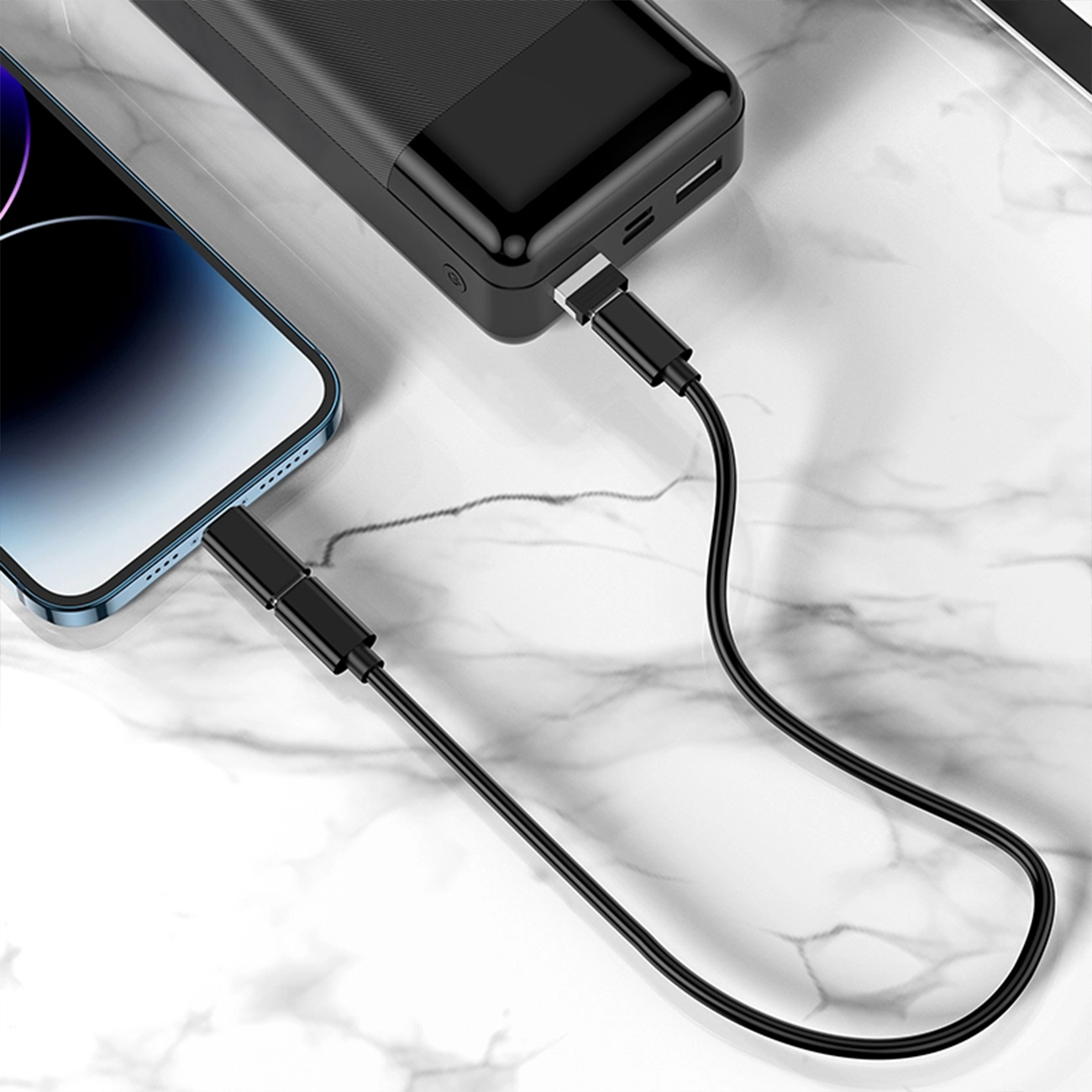 عکس در حال استفاده از کابل شارژ و مبدل چندکاره هوکو Hoco U114 Multi-functional Charging Cable and Ad