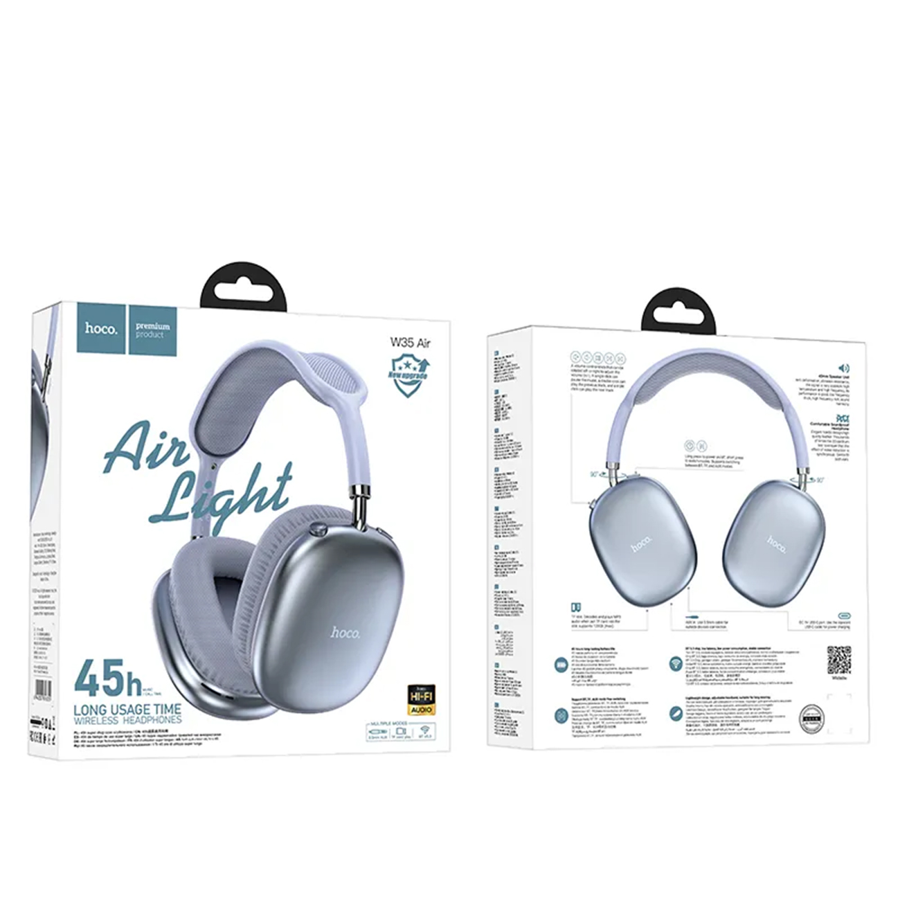 عکس از جعبه هدفون بلوتوثی هوکو W35 AIR سبز Hoco W35 AIR Wireless Bluetooth Headphone