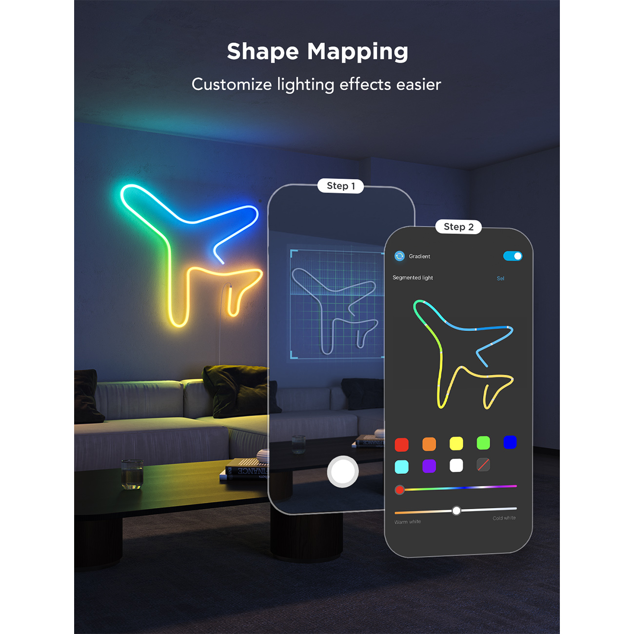 عکس در حال استفاده از ریسه هوشمند گووی Govee H61D5 Neon Strip Light 5M