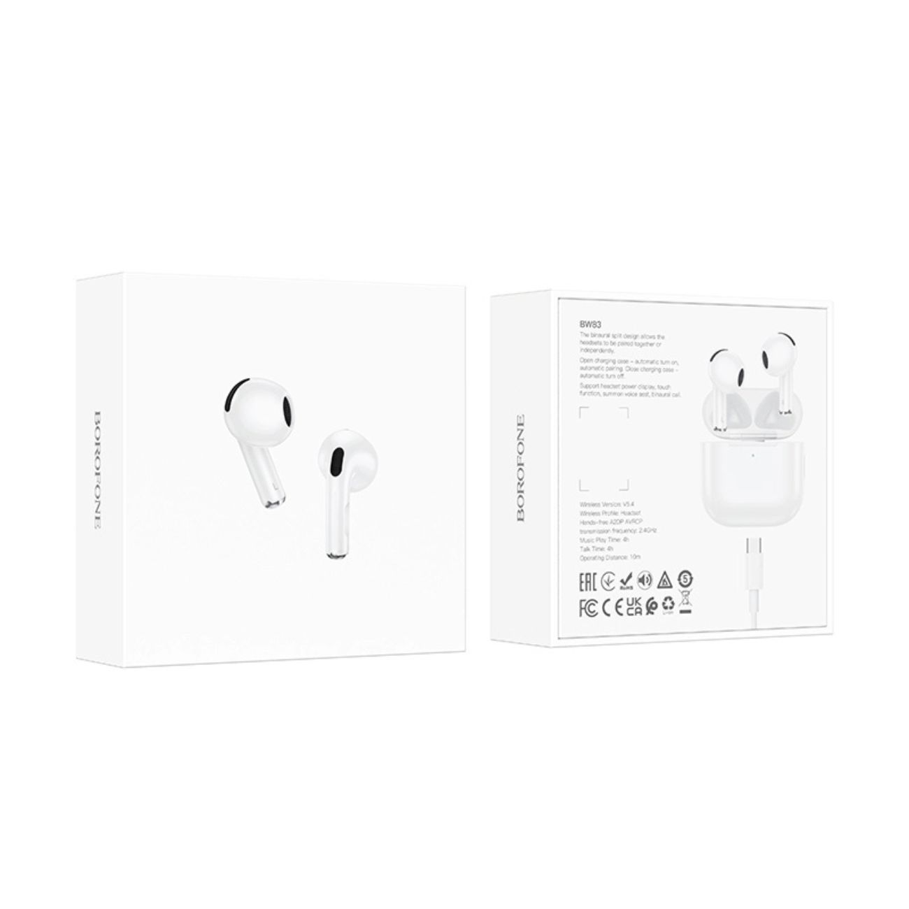 نمای جعبه هندزفری بلوتوثی بروفون Borofone BW83 True wireless stereo headset