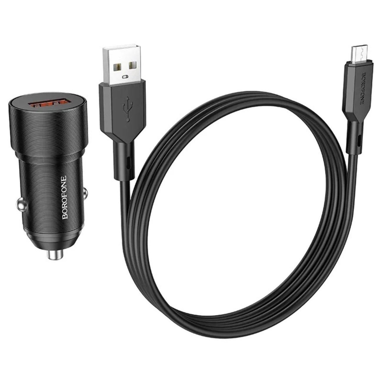 شارژر فندکی بروفون Borofone BZ19A 18W with Lightning Cable Car Charger